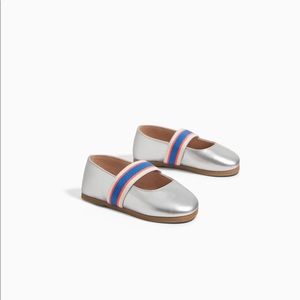 ZARA Baby Metallic Ballet Flats With Elastic